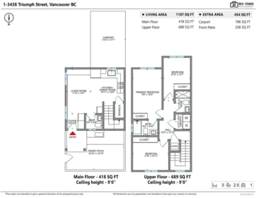 1 3438 Triumph Street, Vancouver, BC, Vancouver — Quadruplex for sale