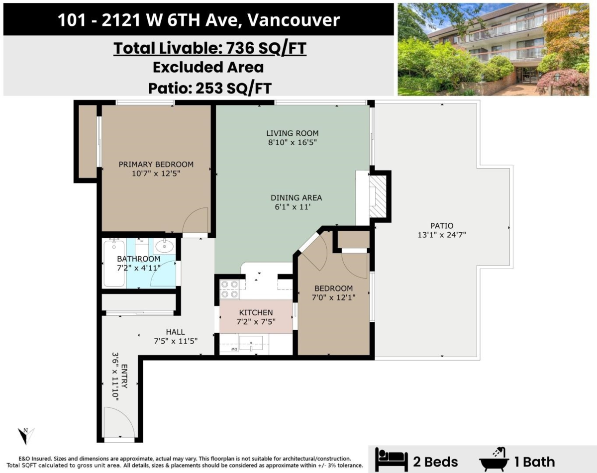 Outdoor Patio Photo of 101 2121 W 6th Avenue, Vancouver, BC