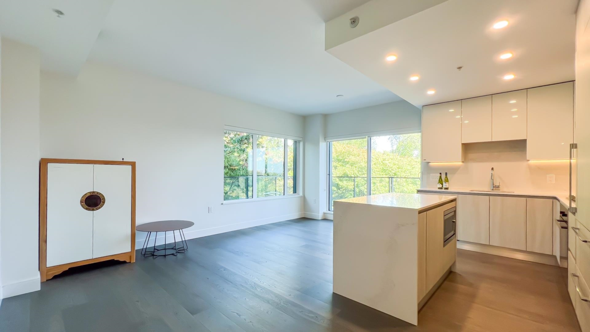 Living Room Photo of 402 488 W 58th Avenue, Vancouver, BC