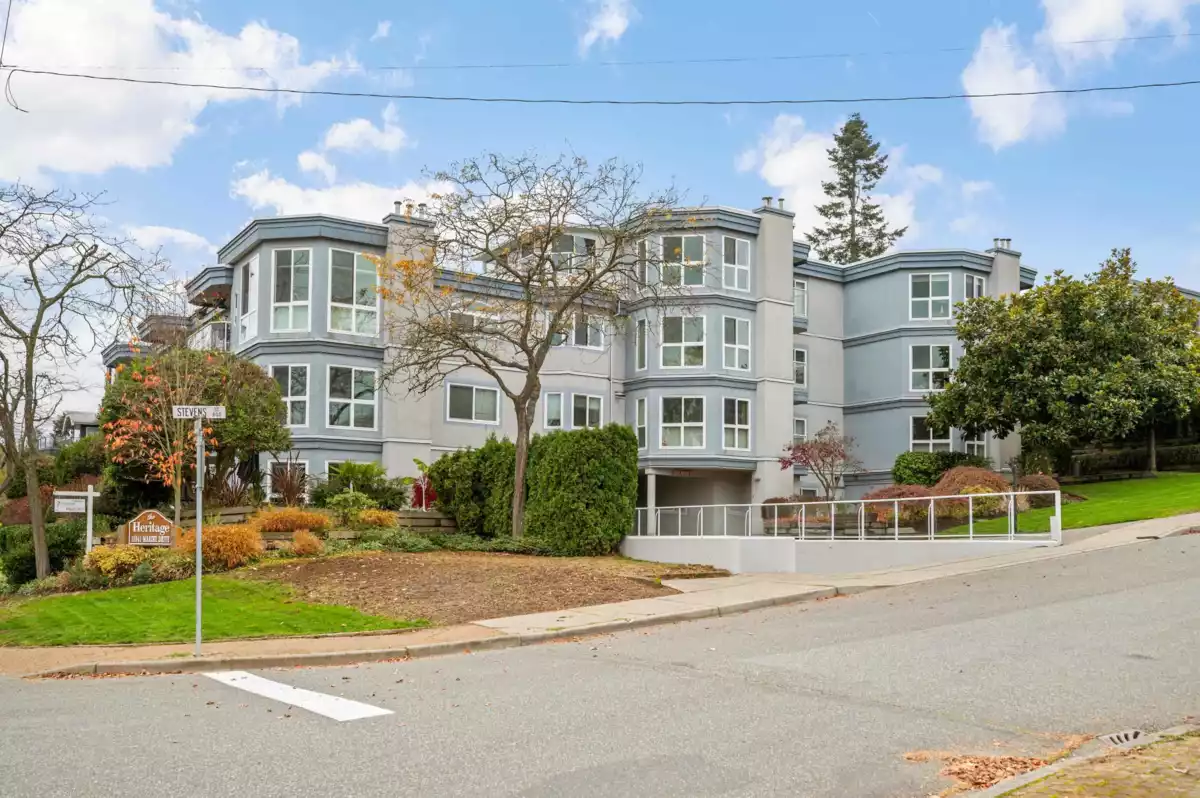 Aerial View of 307 15941 Marine Drive, White Rock, BC