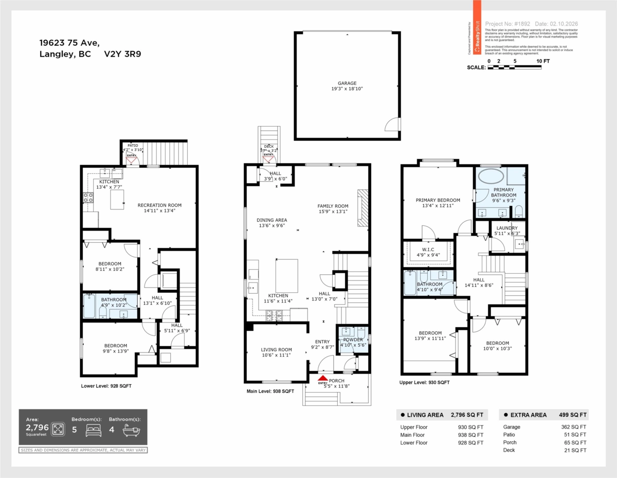 Aerial View of 19623 75 Avenue, Langley, BC