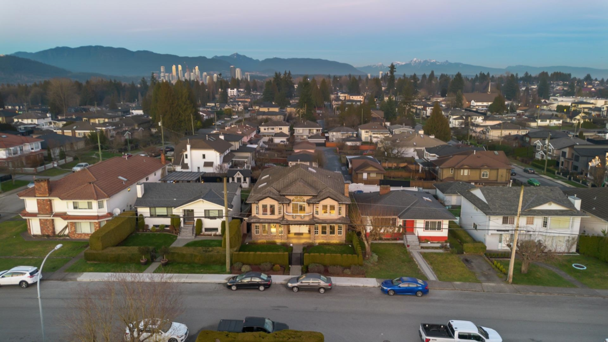 Aerial View of 7622 2nd Street, Burnaby, BC