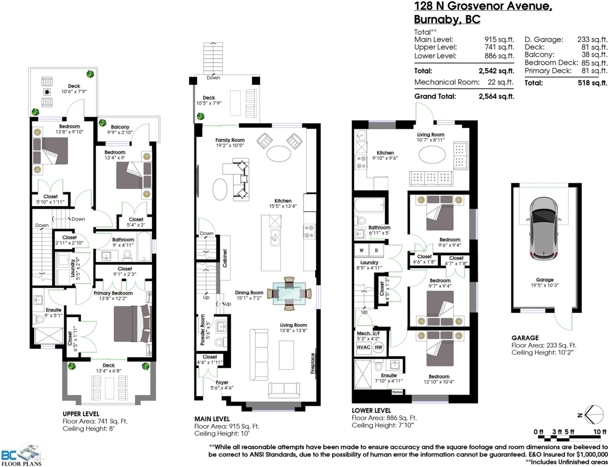 Exterior Rear Photo of 128 N Grosvenor Avenue, Burnaby, BC