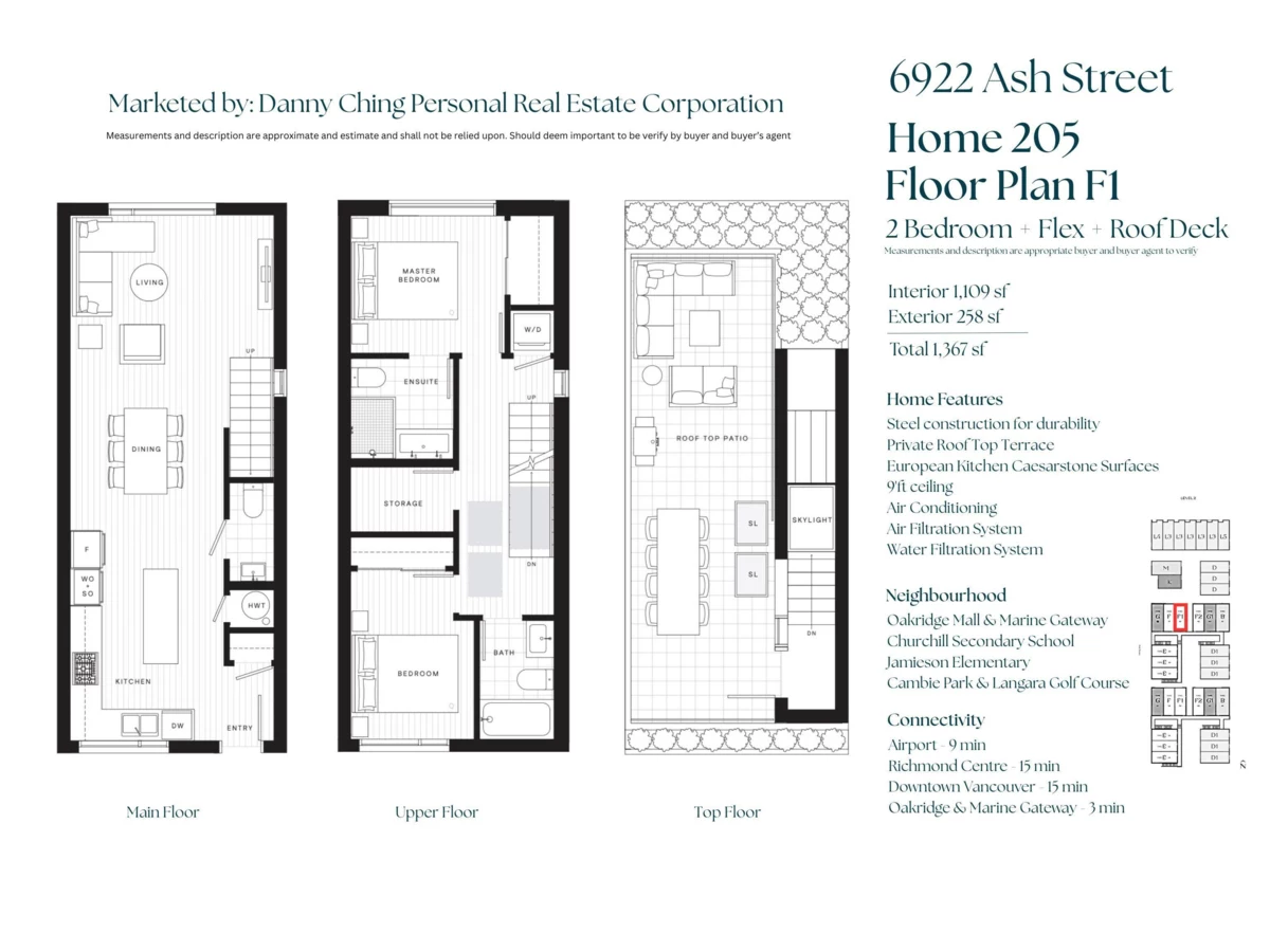 Exterior Front Photo of 205 6922 Ash Street, Vancouver, BC
