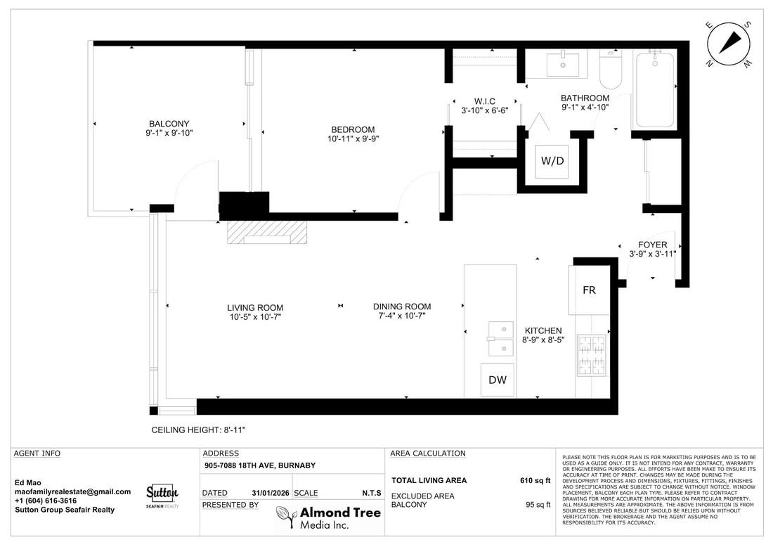 Basement Recreation Room Photo of 905 7088 18th Avenue, Burnaby, BC