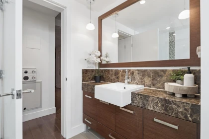 Powder Room Photo of 406 210 W 13 Street, North Vancouver, BC