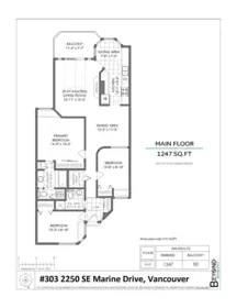 Aerial View of 303 2250 SE Marine Drive, Vancouver, BC