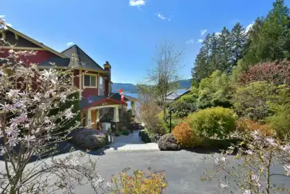 Aerial View of 7545 Islets Place, Sechelt, BC
