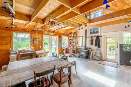 Aerial View of 1531 Lockyer Road, Roberts Creek, BC
