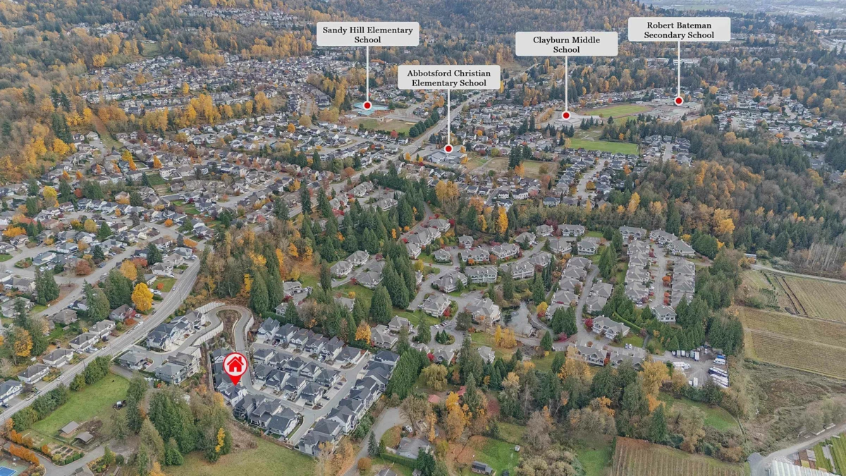 Aerial View of 11 4217 Old Clayburn Road, Abbotsford, BC