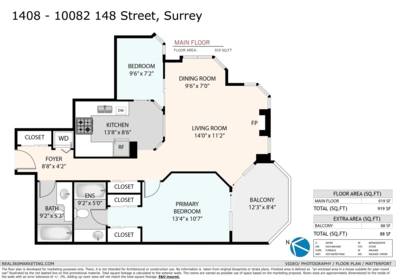 Aerial View of 1408 10082 148 Street, Surrey, BC