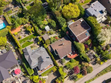 Aerial View of 6248 Wellington Avenue, West Vancouver, BC