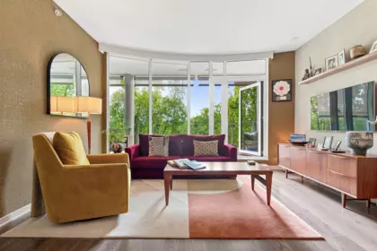 Living Room Photo of 306 1616 Columbia Street, Vancouver, BC