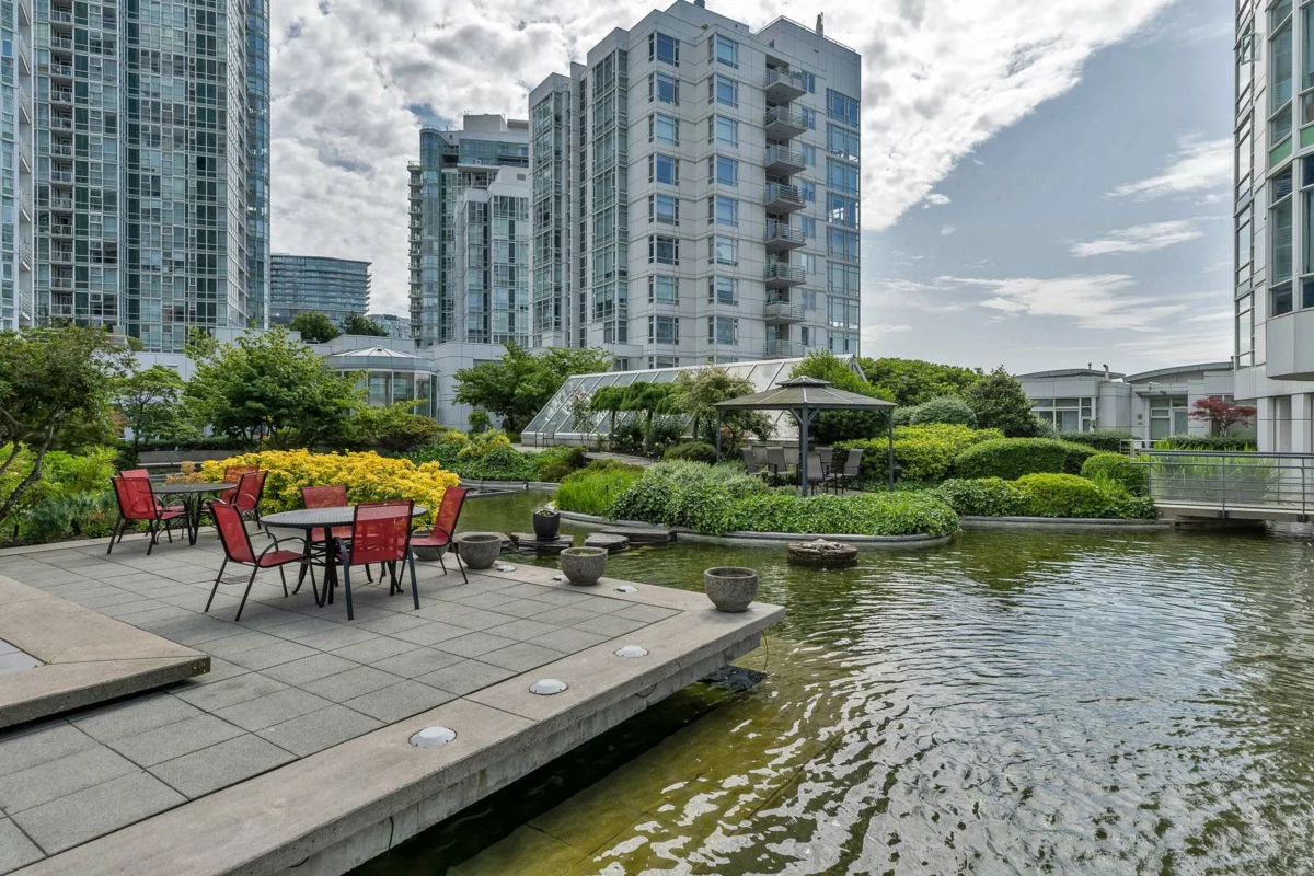 Aerial View of 1608 198 Aquarius Mews, Vancouver, BC