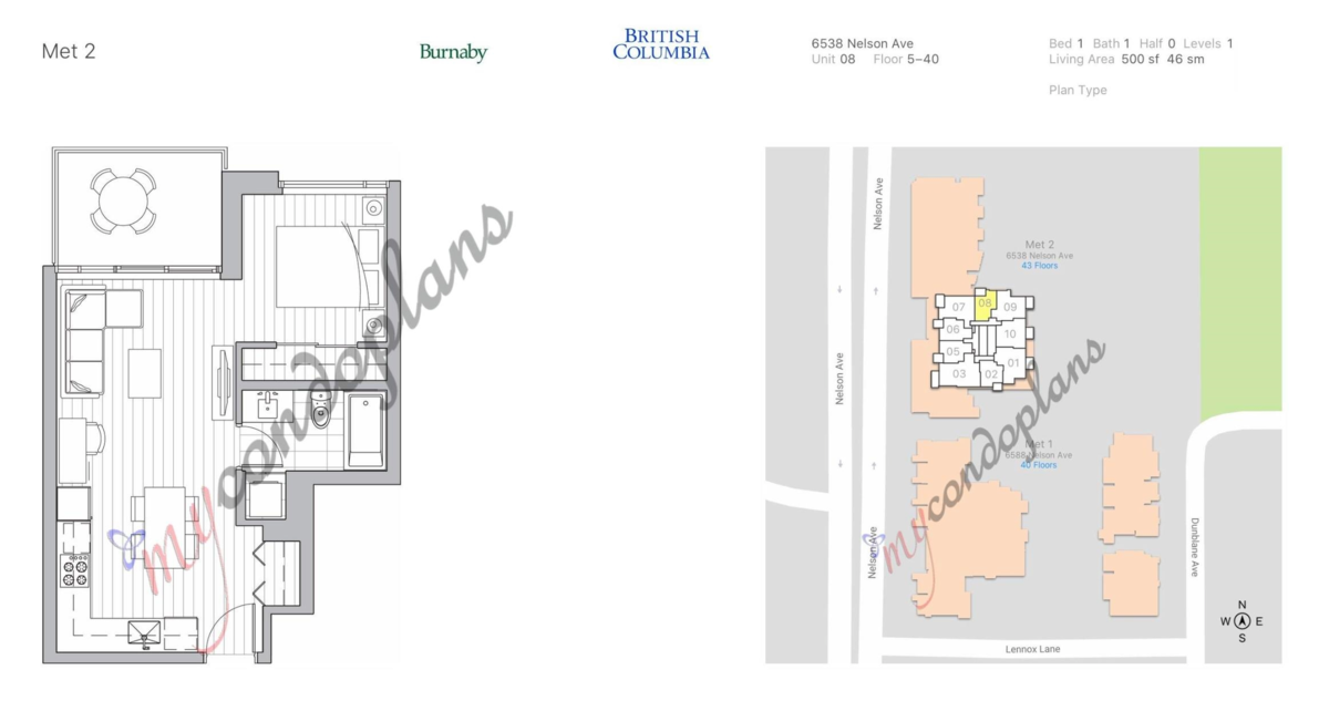 Exterior Rear Photo of 3308 6538 Nelson Avenue, Burnaby, BC