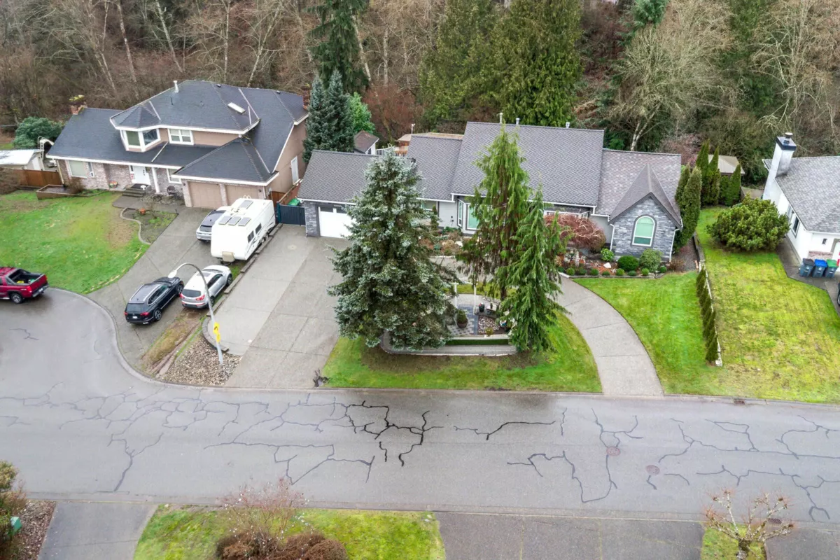 Aerial View of 8099 148a Street, Surrey, BC