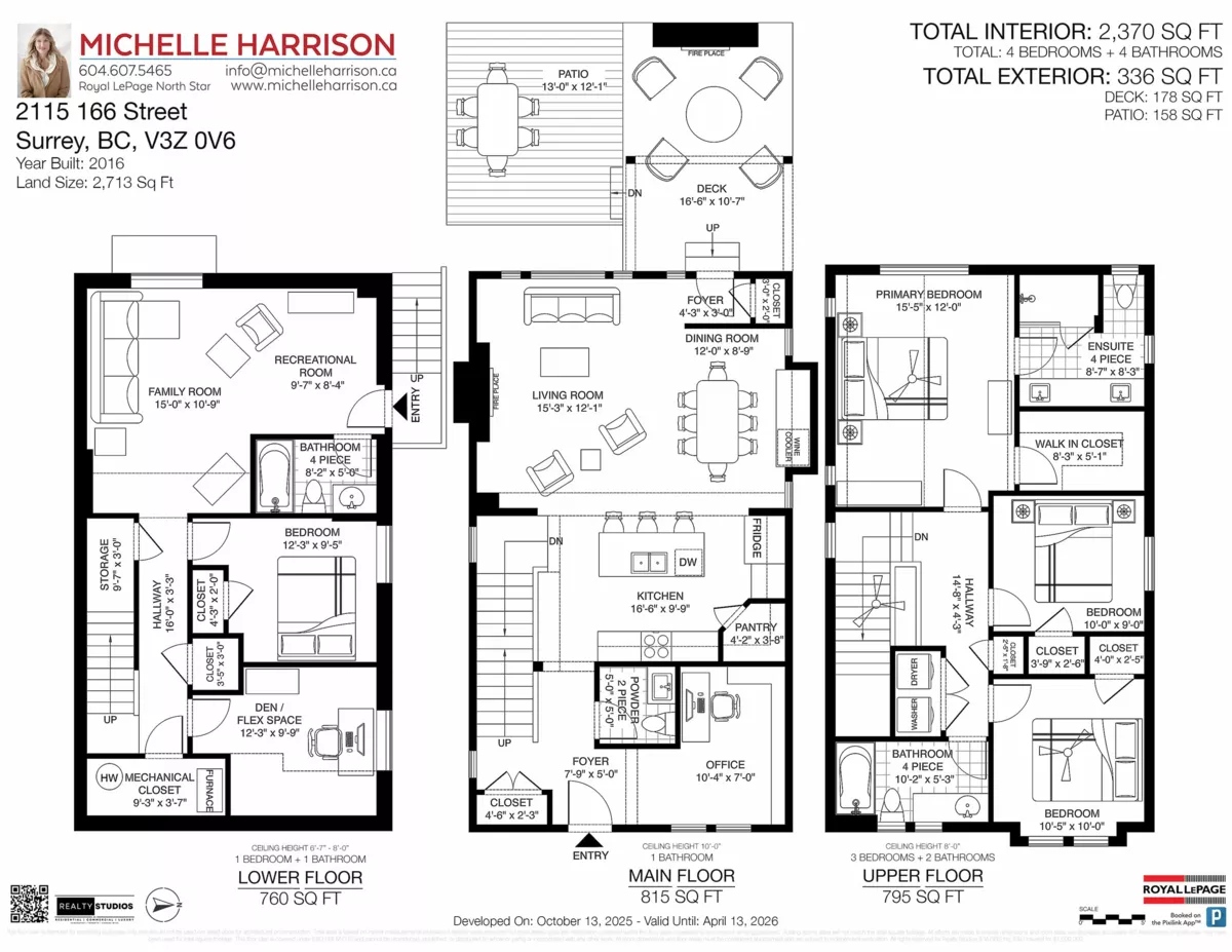 Exterior Rear Photo of 2115 166 Street, Surrey, BC