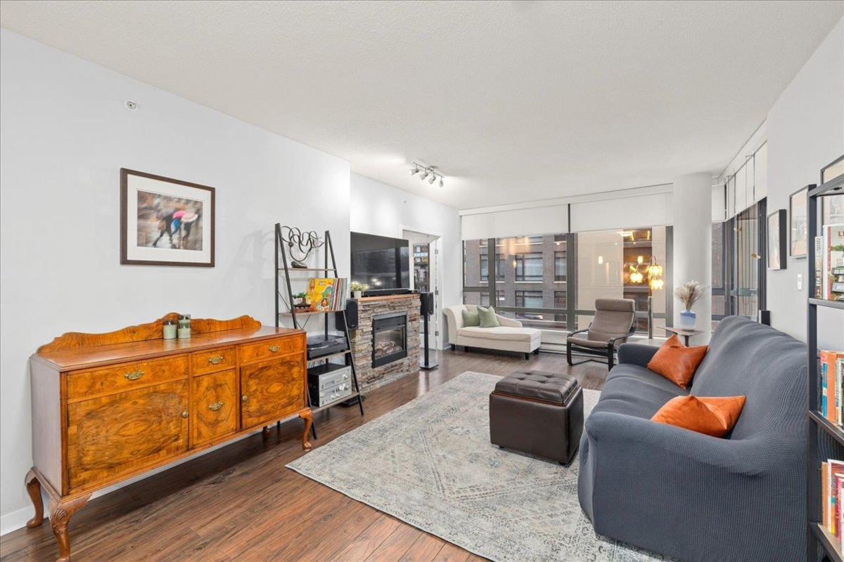 Living Room Photo of 303 110 Brew Street, Port Moody, BC