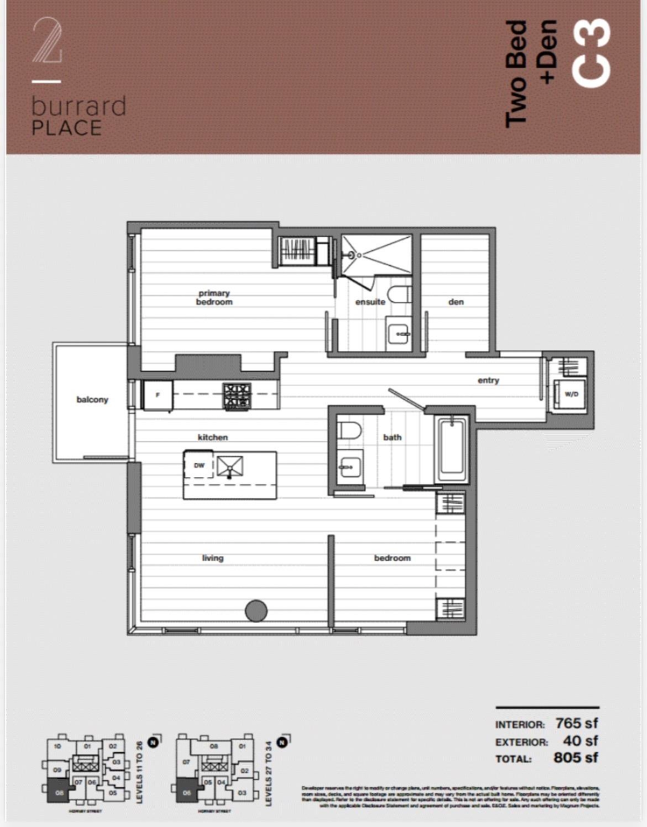 Kitchen Island Photo of 3406 1277 Hornby Street, Vancouver, BC