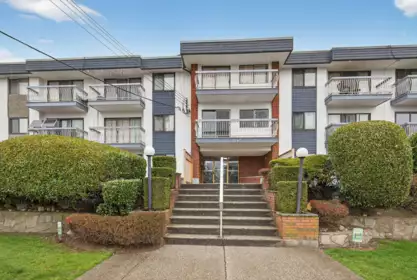 Front exterior of 106 1045 Howie Avenue, Coquitlam, BC