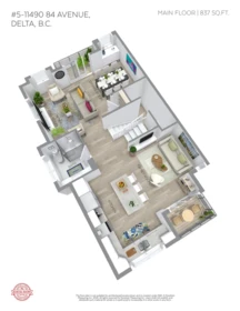 Aerial View of 5 11490 84 Avenue, Delta, BC