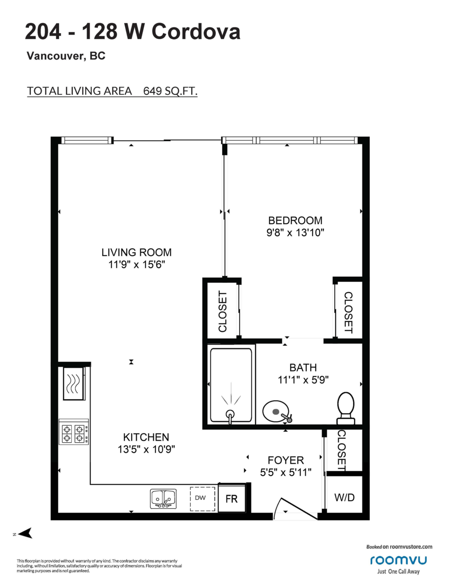 Living Room Photo of 204 128 W Cordova Street, Vancouver, BC