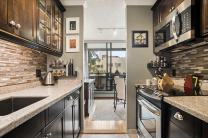 Kitchen Island Photo of 406 1816 Haro Street, Vancouver, BC
