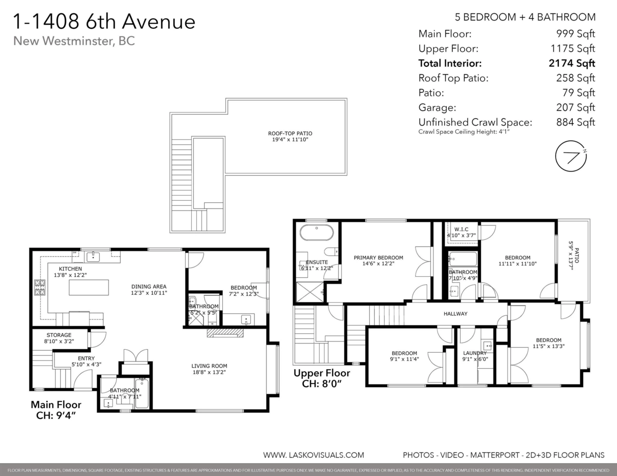 Aerial View of 1 1408 Sixth Avenue, New Westminster, BC