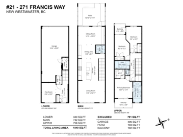 TH21 271 Francis Way, New Westminster, BC, New Westminster — Townhouse for sale