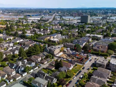 Aerial View of 8510 Montcalm Street, Vancouver, BC
