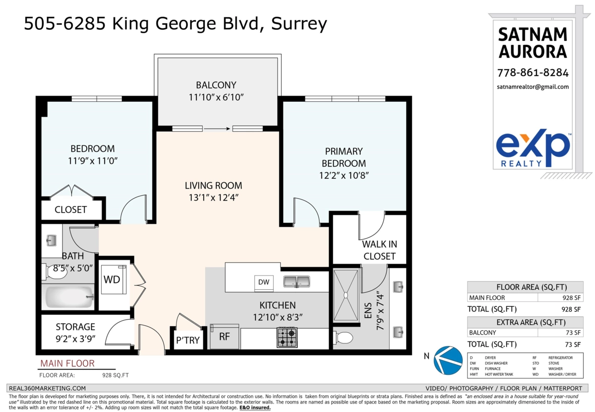 Aerial View of 505 6285 King George Boulevard, Surrey, BC