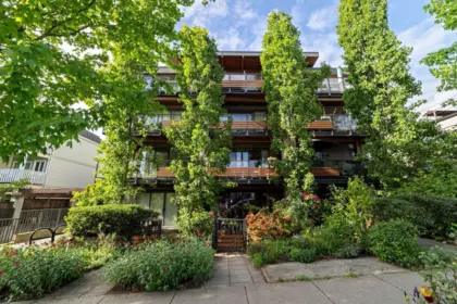 Aerial View of 102 1661 E 2nd Avenue, Vancouver, BC