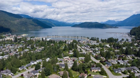 Aerial View of 485 Naismith Avenue, Harrison Hot Springs, BC