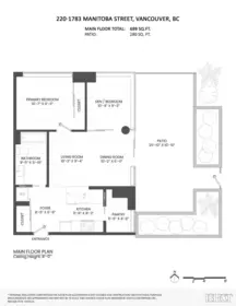 Aerial View of 220 1783 Manitoba Street, Vancouver, BC