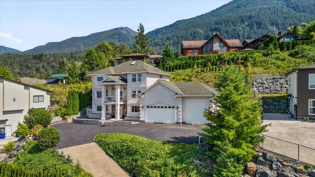 Aerial View of 7304 Mount Thurston Drive, Chilliwack, BC