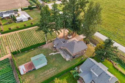 Aerial View of 8878 Upper Prairie Road, Chilliwack, BC
