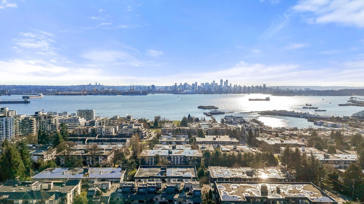 Aerial View of 256 W 5th Street, North Vancouver, BC