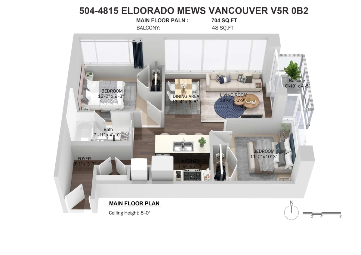Exterior Rear Photo of 504 4815 Eldorado Mews, Vancouver, BC
