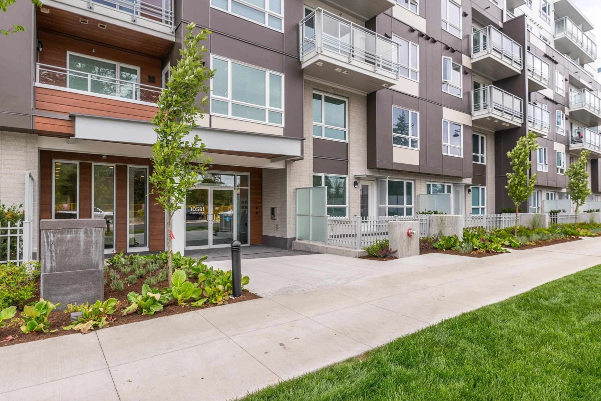 Exterior Rear Photo of 401 10581 140 Street, Surrey, BC