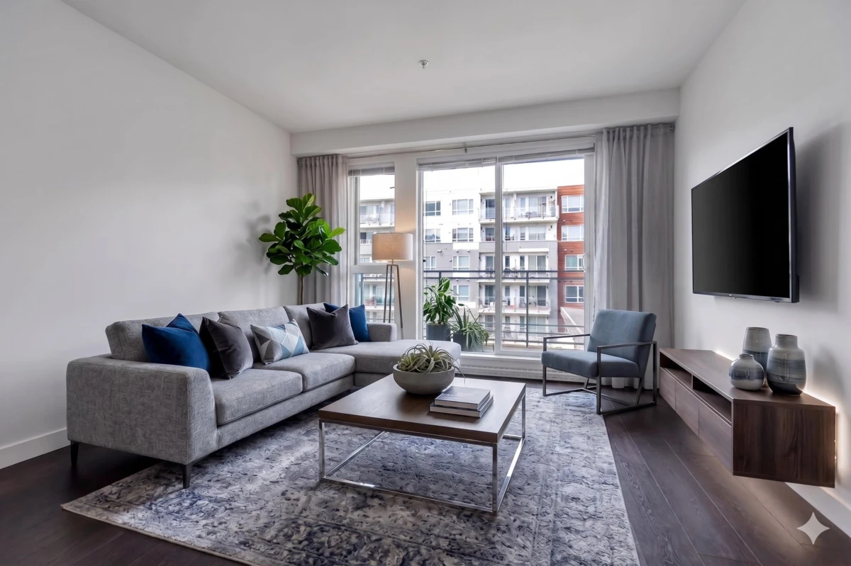 Living Room Photo of 401 10581 140 Street, Surrey, BC