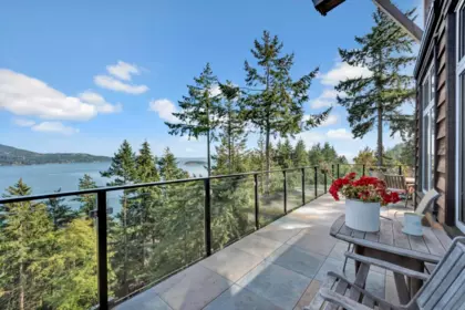 Aerial View of 687 Channelview Drive, Bowen Island, BC