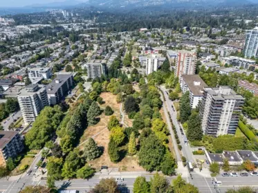Aerial View of 1104 114 W Keith Road, North Vancouver, BC