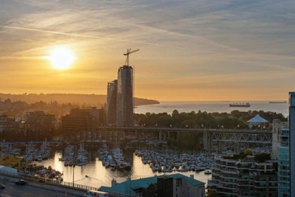 Aerial View of 2607 583 Beach Crescent, Vancouver, BC