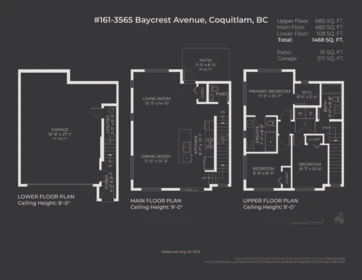 161 3565 Baycrest Avenue, Coquitlam, BC, Coquitlam — Townhouse for sale