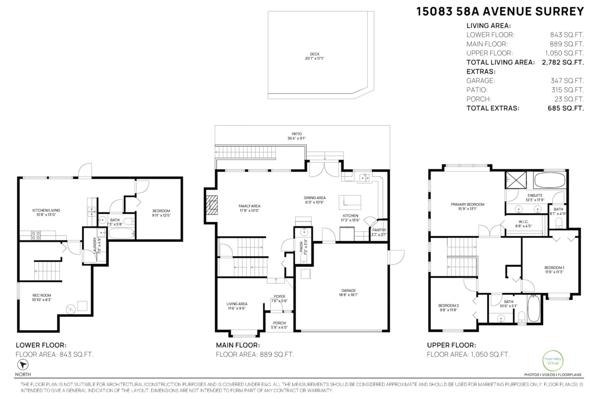 Basement Recreation Room Photo of 15083 58a Avenue, Surrey, BC