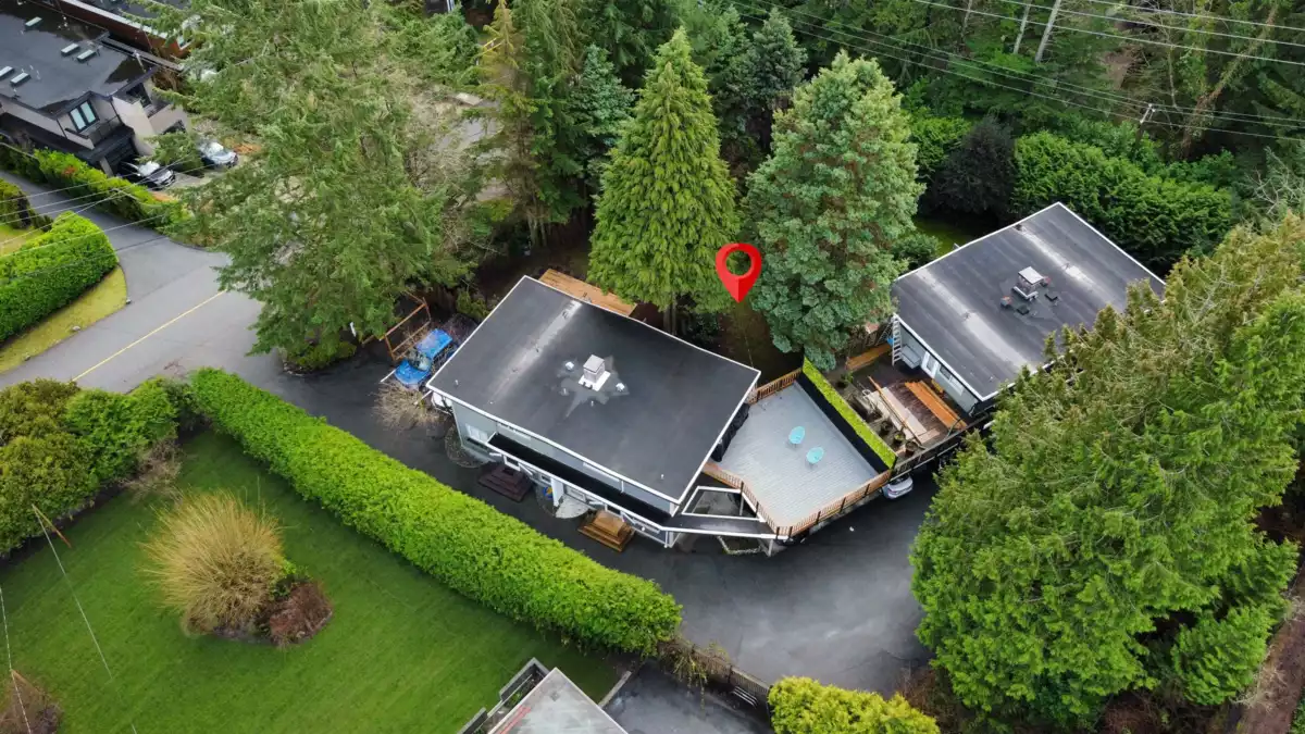 Aerial View of 8 Glenmore Drive, West Vancouver, BC