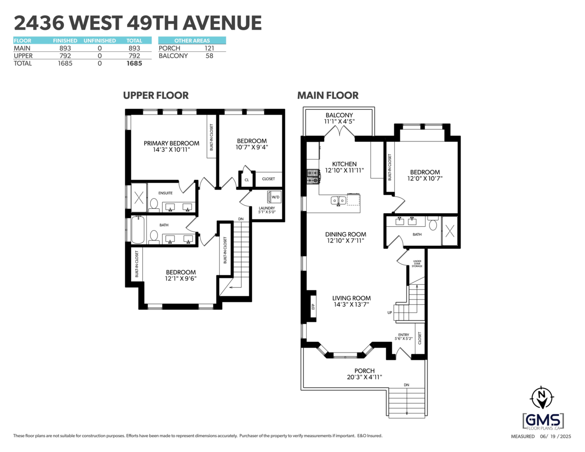 Aerial View of 2436 W 49th Avenue, Vancouver, BC