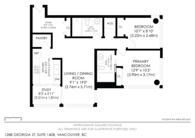 Loft / Bonus Room Photo of 1408 1288 W Georgia Street, Vancouver, BC