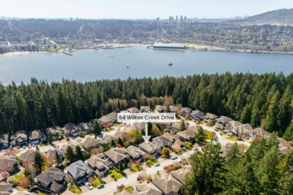 Aerial View of 64 Wilkes Creek Drive, Port Moody, BC