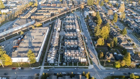 Aerial View of 312 6085 Irmin Street, Burnaby, BC